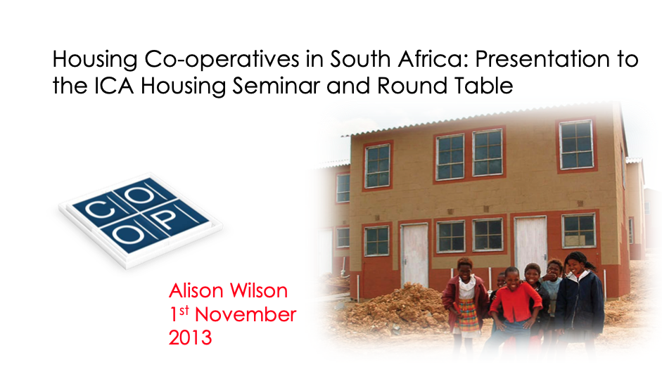 Coop Housing Int'l Housing Cooperatives in South Africa