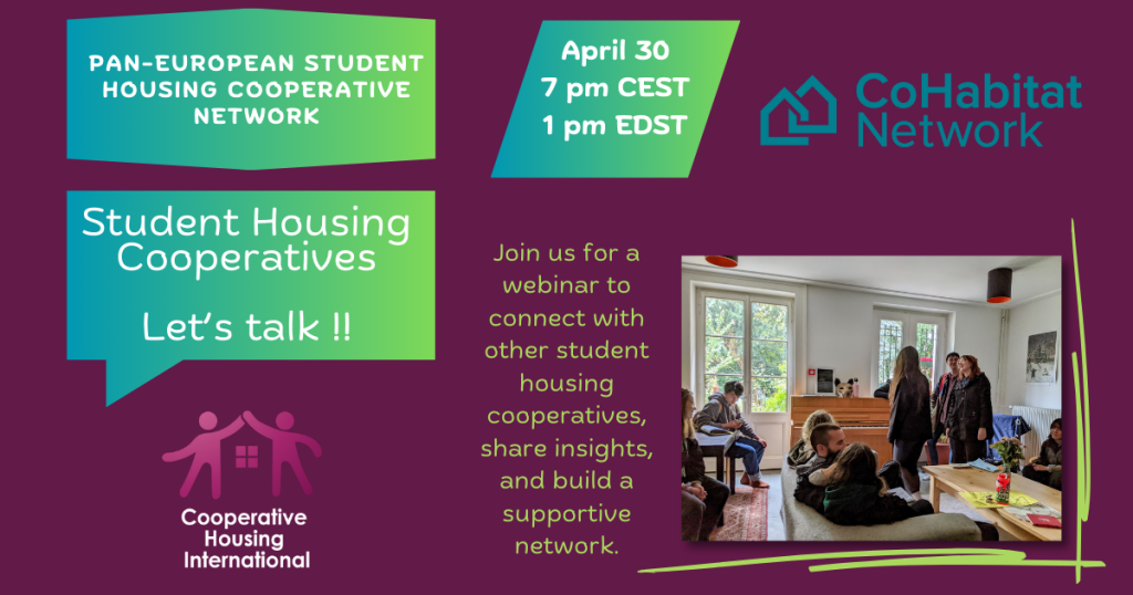 nformal webinar where student housing cooperatives come together to foster solidarity and share insights.