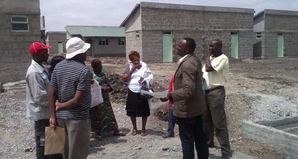 Semba Tuvike and KiteMoto Housing Cooperatives in discussion with NACHU Technical team on their housing project progress